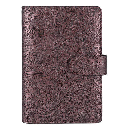 A6/A5 Vintage Embossed PU Leather DIY Binder Notebook Cover Diary Agenda Planner Paper Cover School Stationery