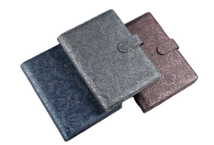 A6/A5 Vintage Embossed PU Leather DIY Binder Notebook Cover Diary Agenda Planner Paper Cover School Stationery