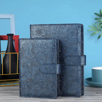 A6/A5 Vintage Embossed PU Leather DIY Binder Notebook Cover Diary Agenda Planner Paper Cover School Stationery