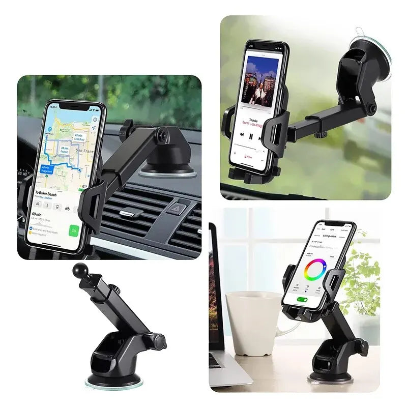 Car Phone Stand w/ Moveable Stand - Adjustable for Phones of All Sizes