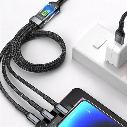 3-In-1 Super Fast Charging Cable Compatible with iPhone/Android/Type-C Devices