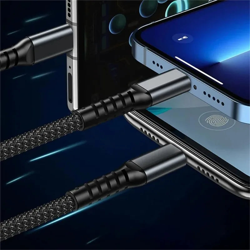 3-In-1 Super Fast Charging Cable Compatible with iPhone/Android/Type-C Devices